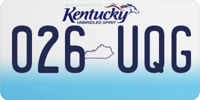 KY license plate 026UQG