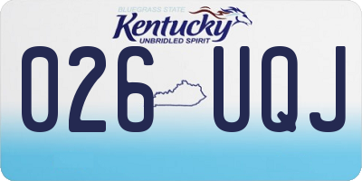 KY license plate 026UQJ