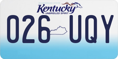 KY license plate 026UQY