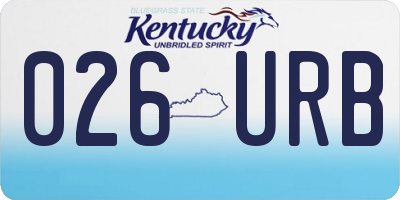 KY license plate 026URB