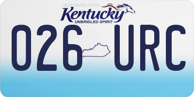 KY license plate 026URC