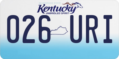 KY license plate 026URI