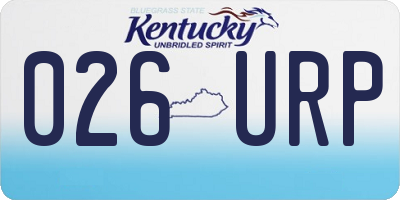 KY license plate 026URP
