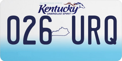KY license plate 026URQ