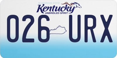KY license plate 026URX