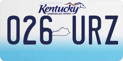KY license plate 026URZ