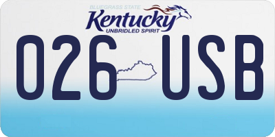 KY license plate 026USB