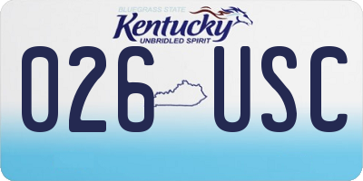 KY license plate 026USC