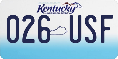 KY license plate 026USF