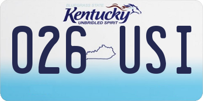 KY license plate 026USI