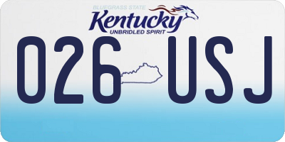KY license plate 026USJ