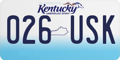 KY license plate 026USK