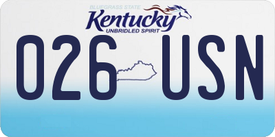 KY license plate 026USN
