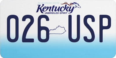 KY license plate 026USP