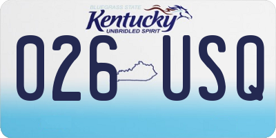 KY license plate 026USQ