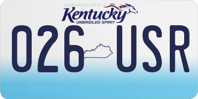 KY license plate 026USR