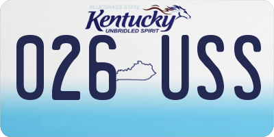 KY license plate 026USS