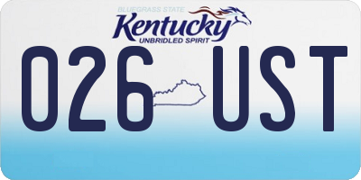 KY license plate 026UST