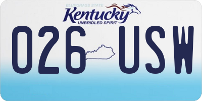 KY license plate 026USW