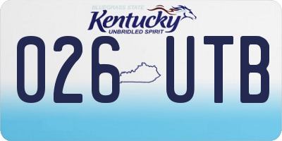 KY license plate 026UTB