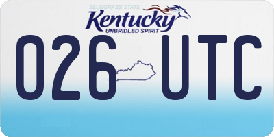 KY license plate 026UTC