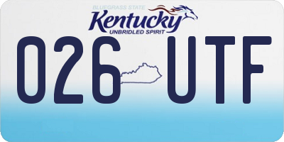 KY license plate 026UTF