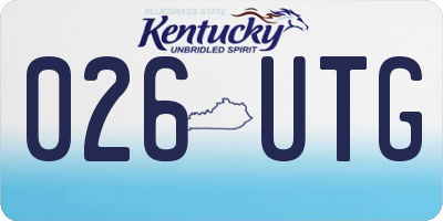 KY license plate 026UTG