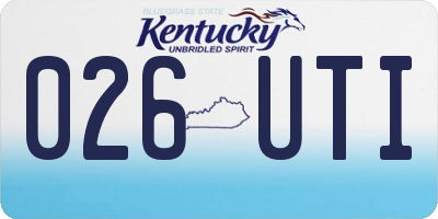 KY license plate 026UTI