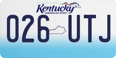KY license plate 026UTJ