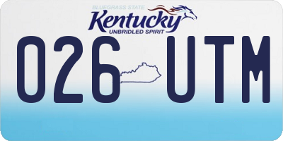 KY license plate 026UTM