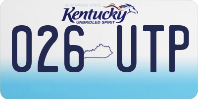 KY license plate 026UTP