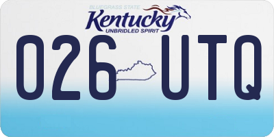 KY license plate 026UTQ