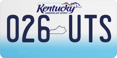KY license plate 026UTS