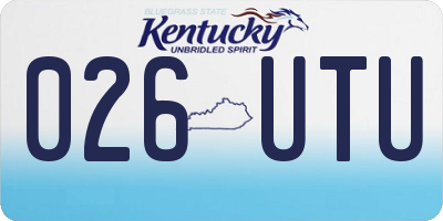 KY license plate 026UTU