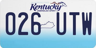 KY license plate 026UTW