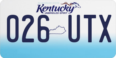 KY license plate 026UTX