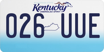 KY license plate 026UUE