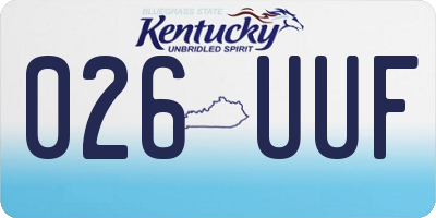 KY license plate 026UUF