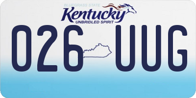KY license plate 026UUG