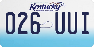 KY license plate 026UUI