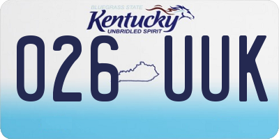KY license plate 026UUK