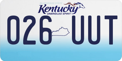KY license plate 026UUT
