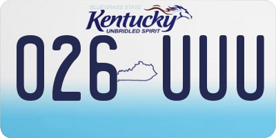 KY license plate 026UUU