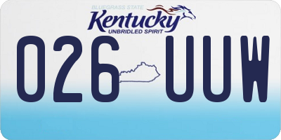 KY license plate 026UUW