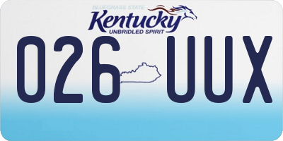 KY license plate 026UUX