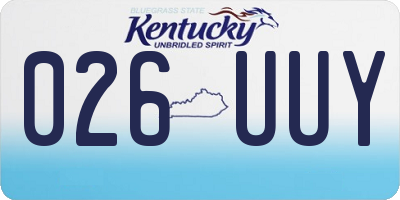 KY license plate 026UUY