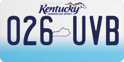 KY license plate 026UVB