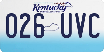 KY license plate 026UVC
