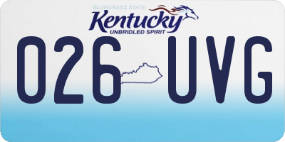 KY license plate 026UVG