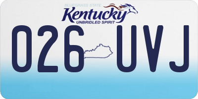 KY license plate 026UVJ
